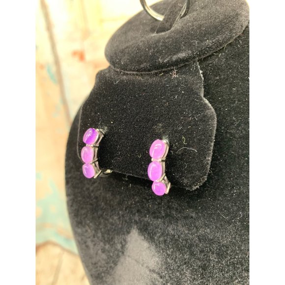Purple Stones Ring (Size 6) and Post Earrings - Picture 6 of 10